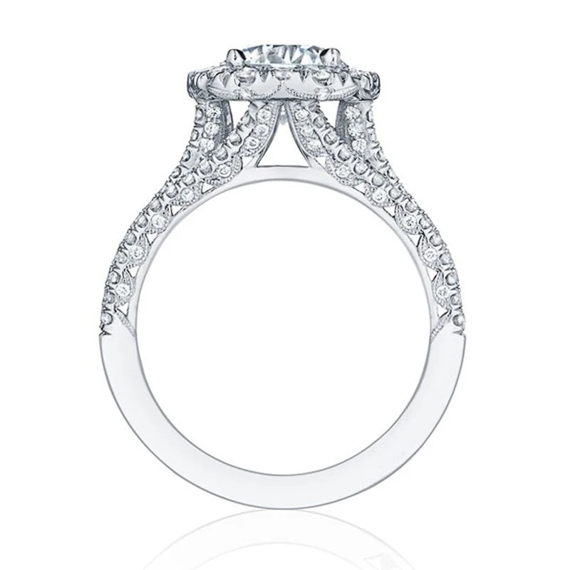 Trendy Women Rings with Brilliant Cubic Zirconia Luxury Engagement Rings Fashion Wedding Party Jewelry.
