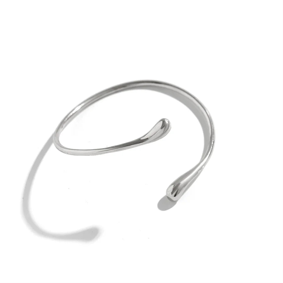 Ingemark Simple Vintage Water Drop Open Cuff Bangles for Women