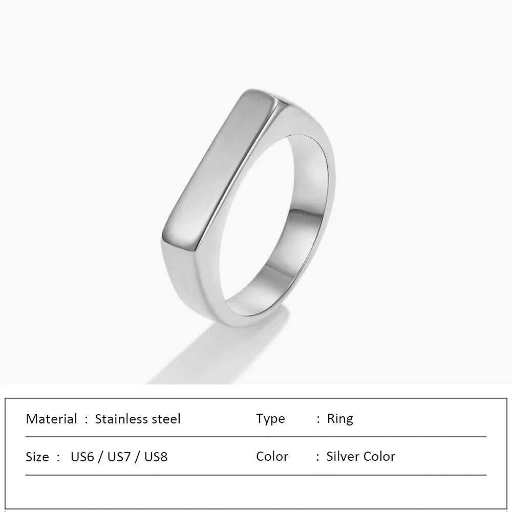 Waterproof Stainless Steel Ring for Women Non-fading Heart Ring Stylish Rings Simple New Jewelry.