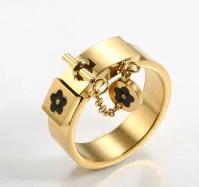 Ring Band Small Clear Crystal Zircon Waterproof Stainless Steel Gold Rings Simple Granular Fine Jewelry