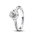 Hot Sale Silver Rose in Bloom Ring For Women Exquisite Style Fashionable For Parties Wedding Luxury Jewelry Fine Gifts