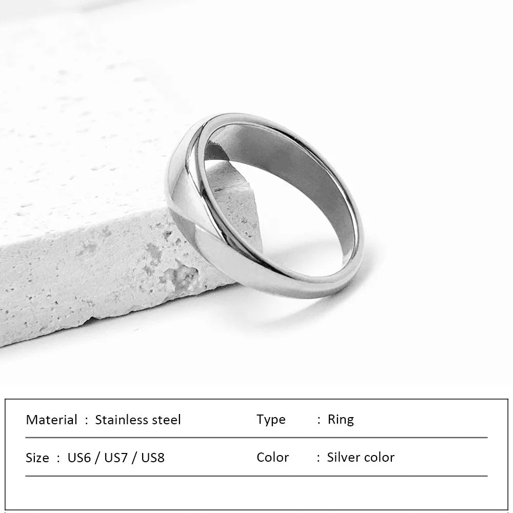 Waterproof Stainless Steel Ring for Women Non-fading Heart Ring Stylish Rings Simple New Jewelry.