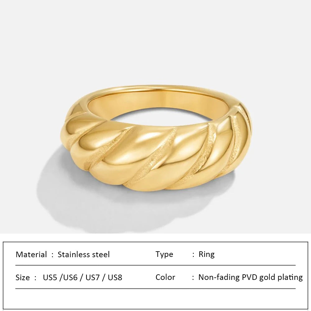 Waterproof Stainless Steel Ring for Women Non-fading Heart Ring Stylish Rings Simple New Jewelry.