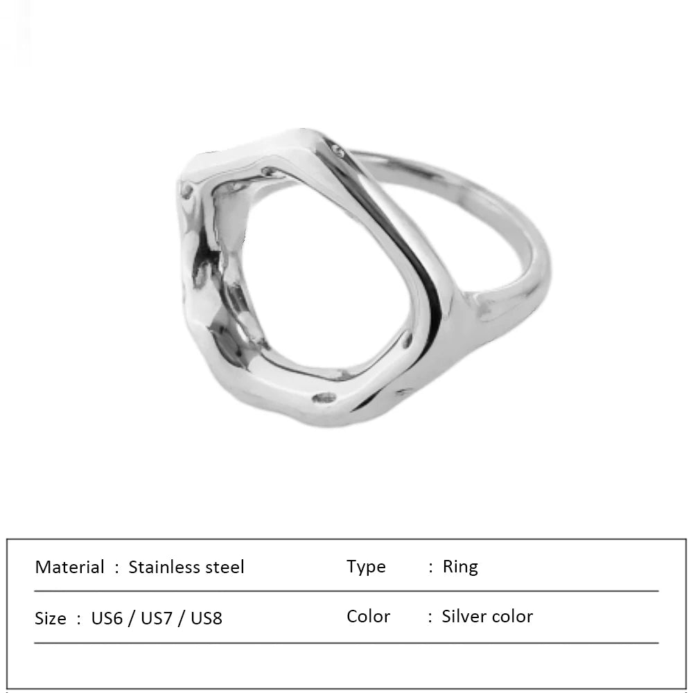 Waterproof Stainless Steel Ring for Women Non-fading Heart Ring Stylish Rings Simple New Jewelry.