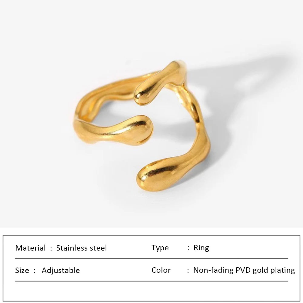 Waterproof Stainless Steel Ring for Women Non-fading Heart Ring Stylish Rings Simple New Jewelry.