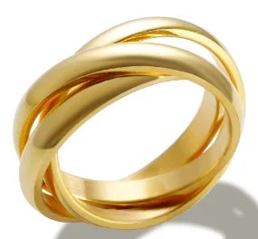 Ring Band Small Clear Crystal Zircon Waterproof Stainless Steel Gold Rings Simple Granular Fine Jewelry