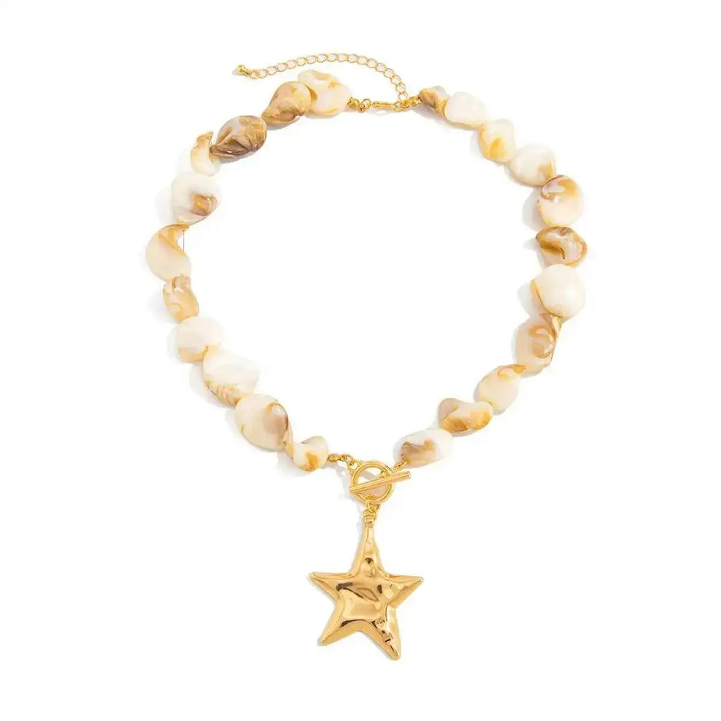 Starfish Pendant Chokers Necklace for Women Trendy Irregular Scallop Chain Necklace Ocean Style Y2K Jewelry Gift