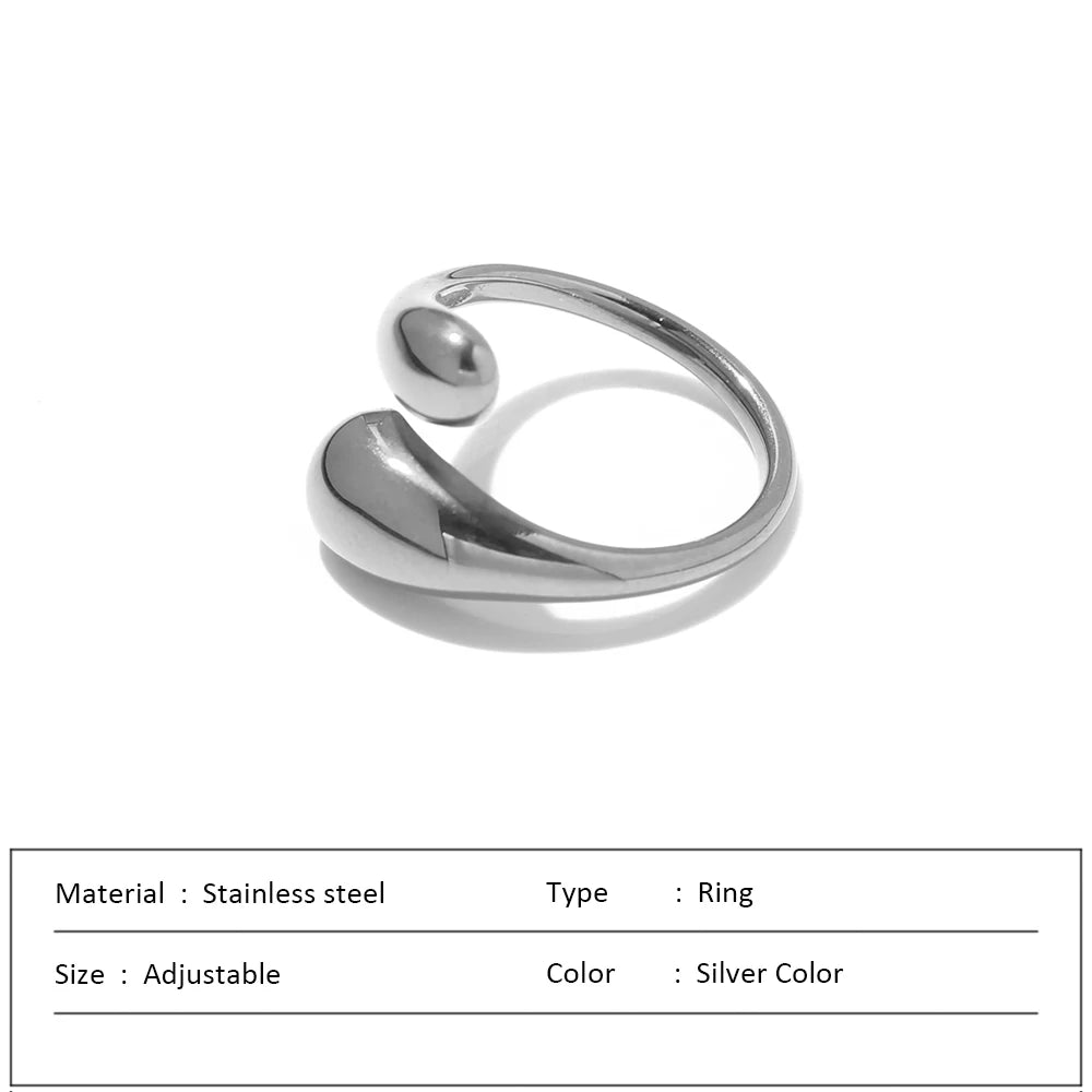 Waterproof Stainless Steel Ring for Women Non-fading Heart Ring Stylish Rings Simple New Jewelry.