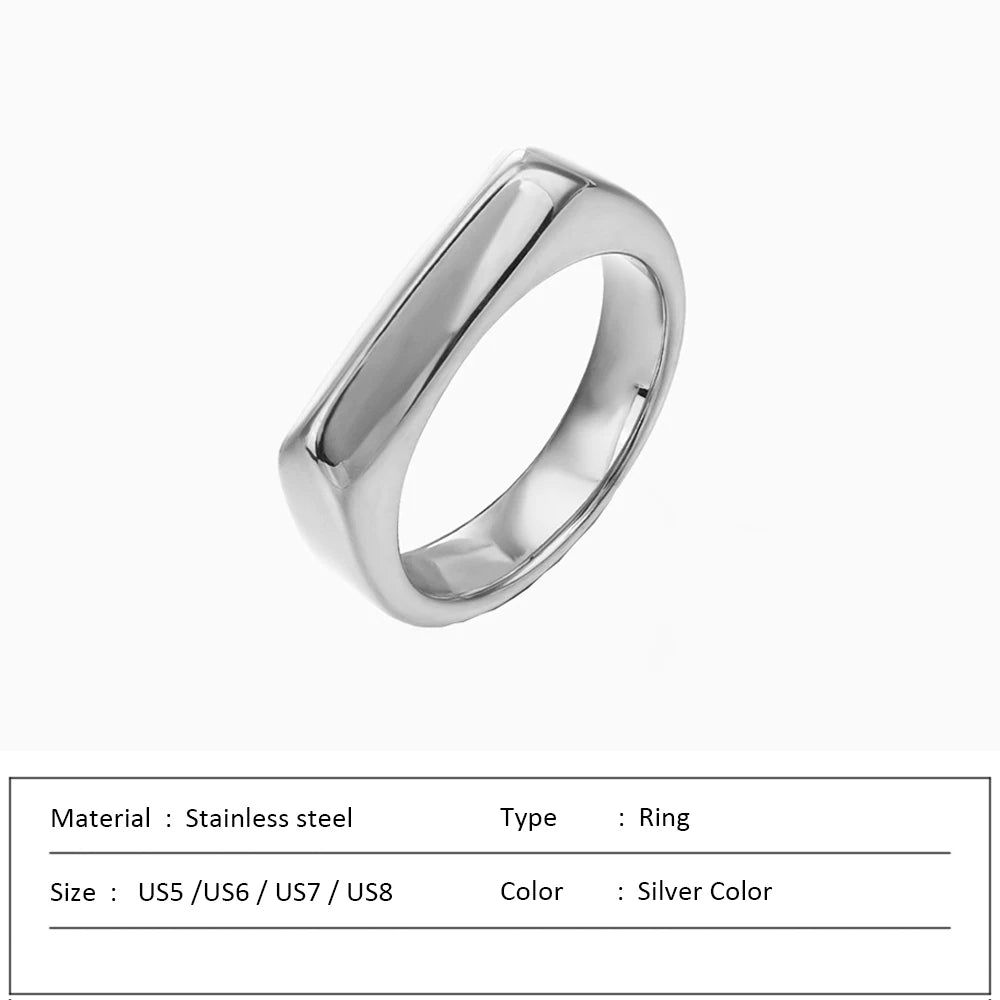 Waterproof Stainless Steel Ring for Women Non-fading Heart Ring Stylish Rings Simple New Jewelry.