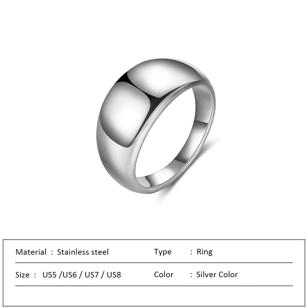 Waterproof Stainless Steel Ring for Women Non-fading Heart Ring Stylish Rings Simple New Jewelry.