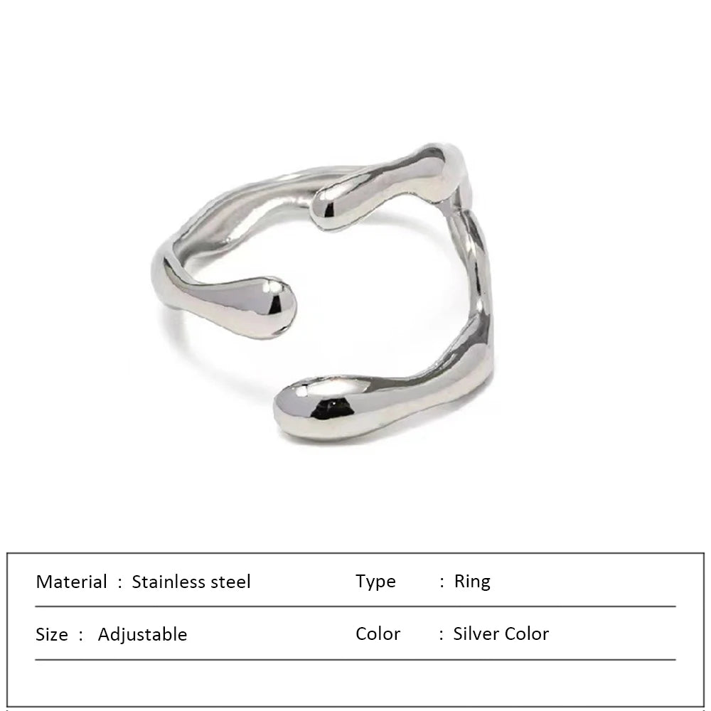 Waterproof Stainless Steel Ring for Women Non-fading Heart Ring Stylish Rings Simple New Jewelry.