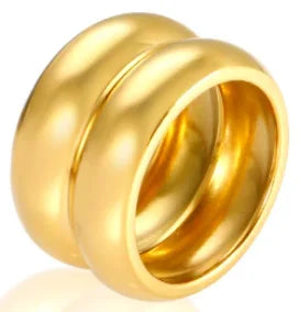 Ring Band Small Clear Crystal Zircon Waterproof Stainless Steel Gold Rings Simple Granular Fine Jewelry