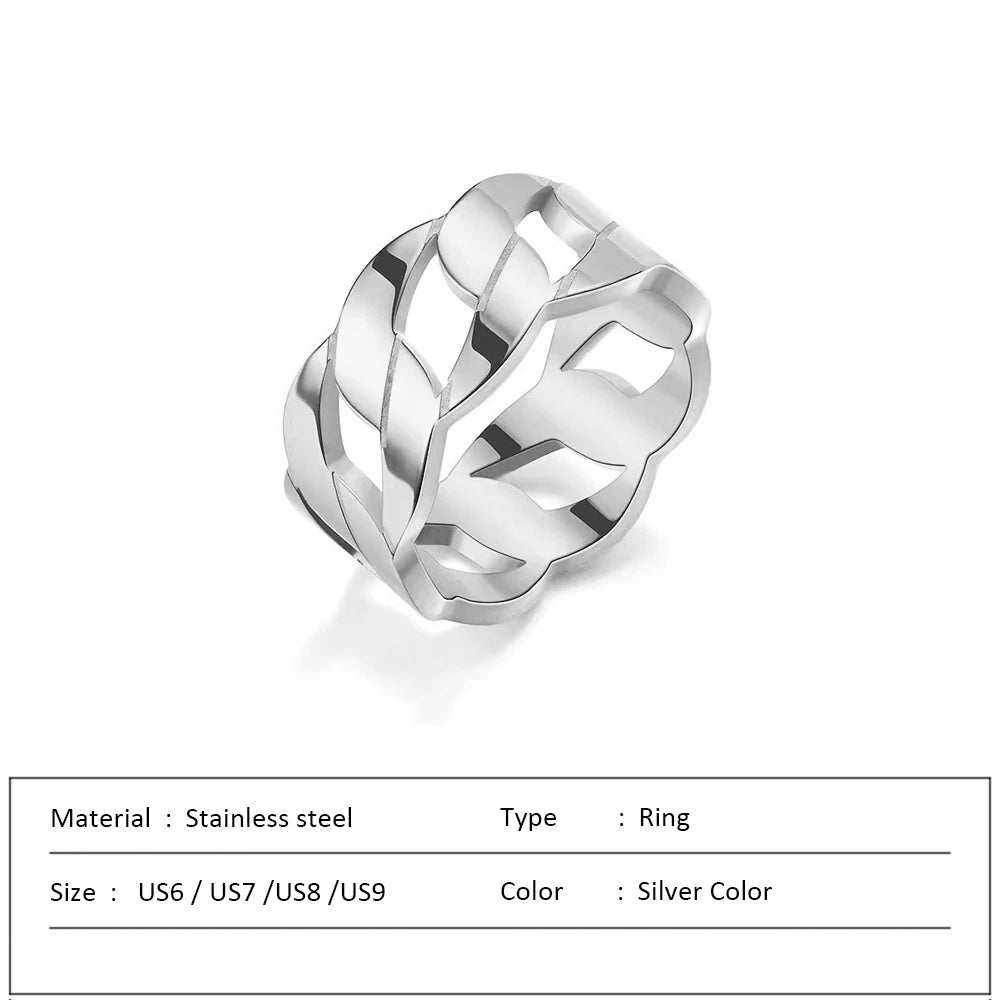 Waterproof Stainless Steel Ring for Women Non-fading Heart Ring Stylish Rings Simple New Jewelry.