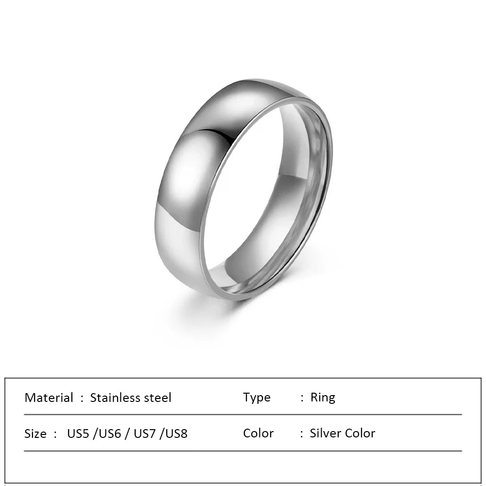 Waterproof Stainless Steel Ring for Women Non-fading Heart Ring Stylish Rings Simple New Jewelry.