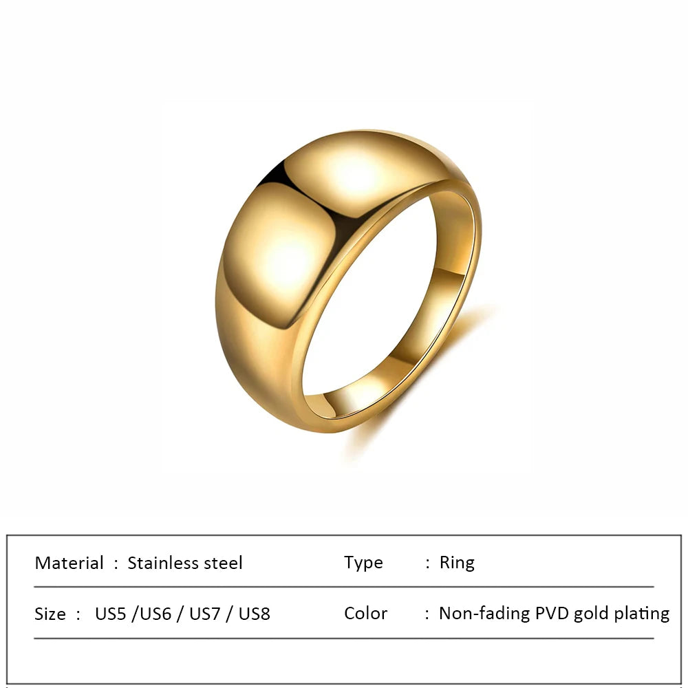 Waterproof Stainless Steel Ring for Women Non-fading Heart Ring Stylish Rings Simple New Jewelry.