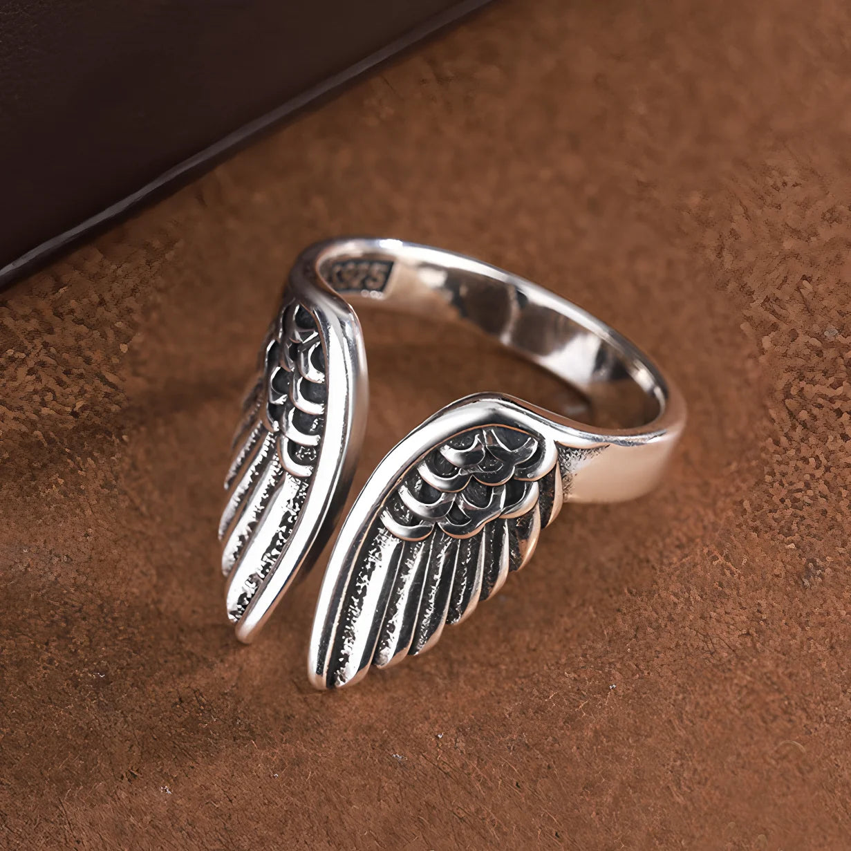 Sterling Silver Rings , Hip Hop Vintage Couples Hollow Lines Punk Thai Silver Party Adjustable  Jewelry