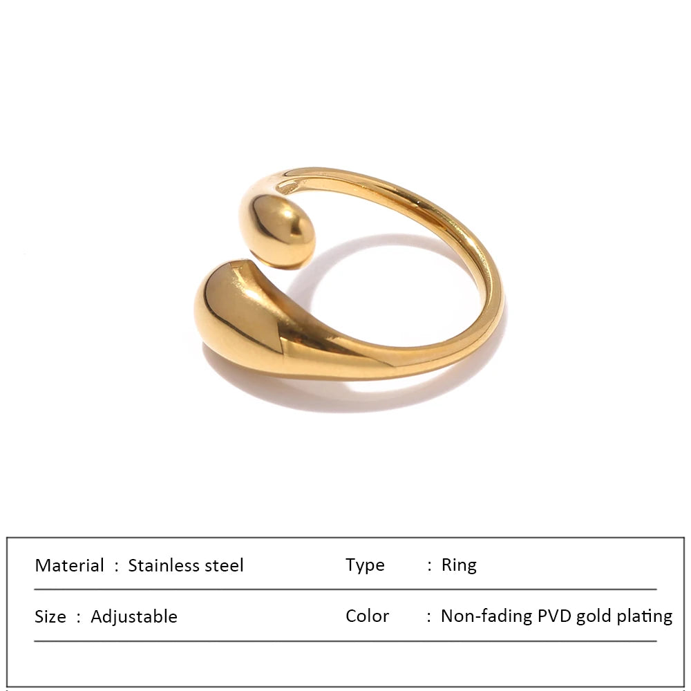 Waterproof Stainless Steel Ring for Women Non-fading Heart Ring Stylish Rings Simple New Jewelry.