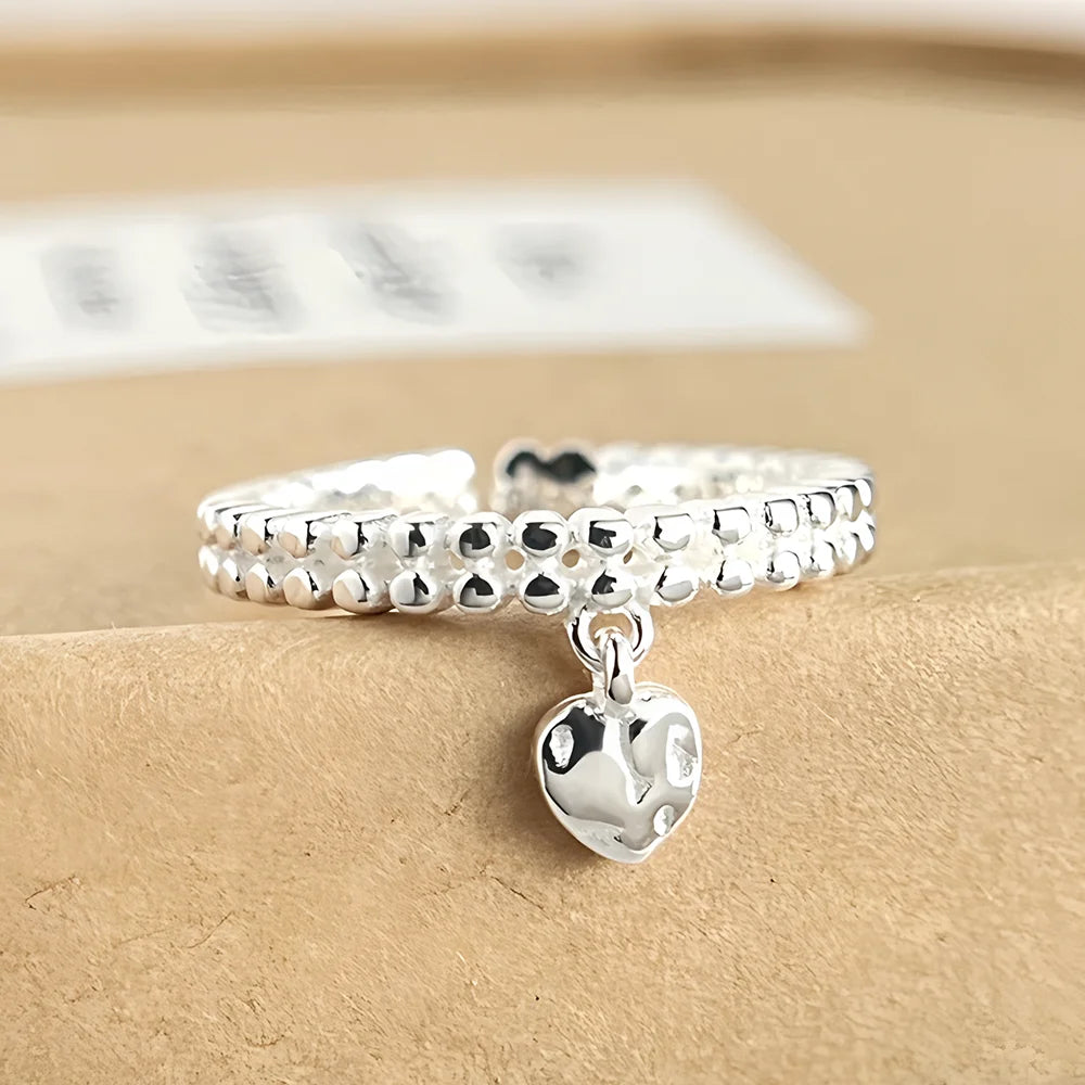 Sterling Silver Rings , Hip Hop Vintage Couples Hollow Lines Punk Thai Silver Party Adjustable  Jewelry