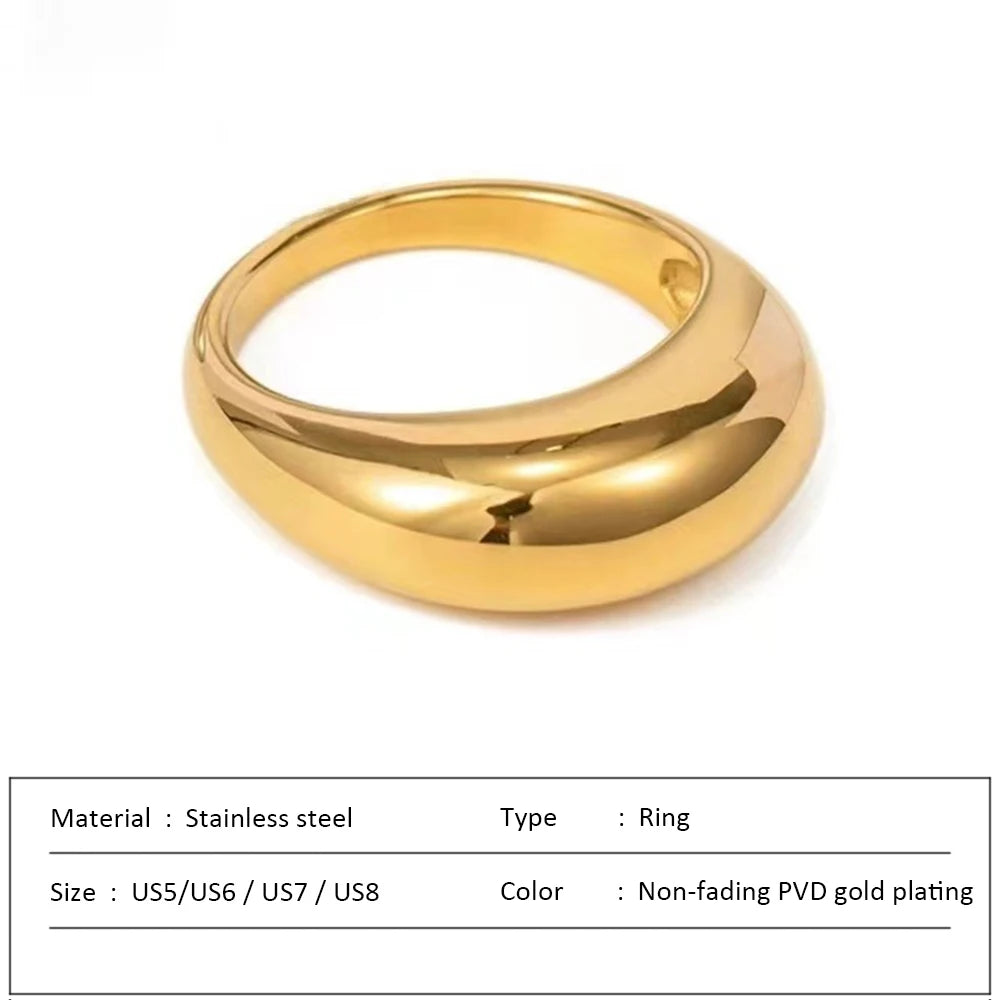 Waterproof Stainless Steel Ring for Women Non-fading Heart Ring Stylish Rings Simple New Jewelry.