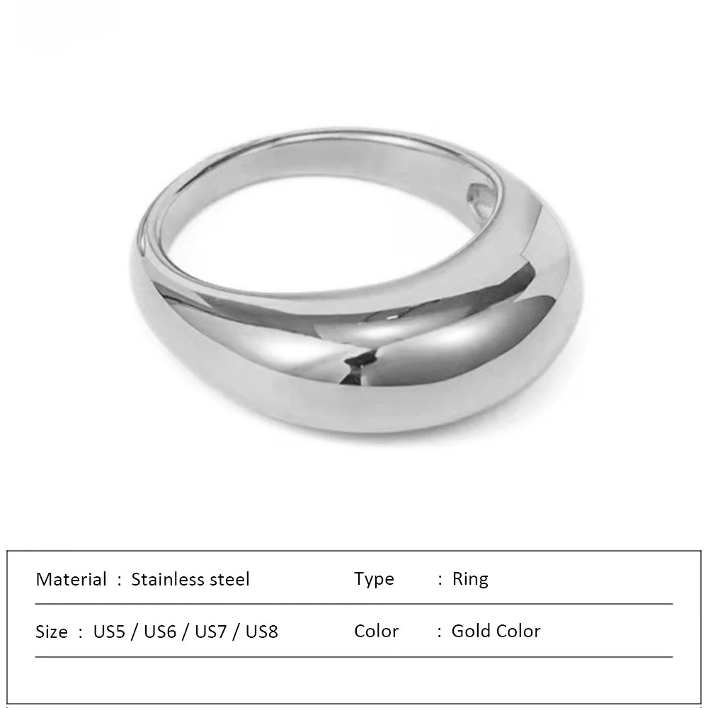 Waterproof Stainless Steel Ring for Women Non-fading Heart Ring Stylish Rings Simple New Jewelry.
