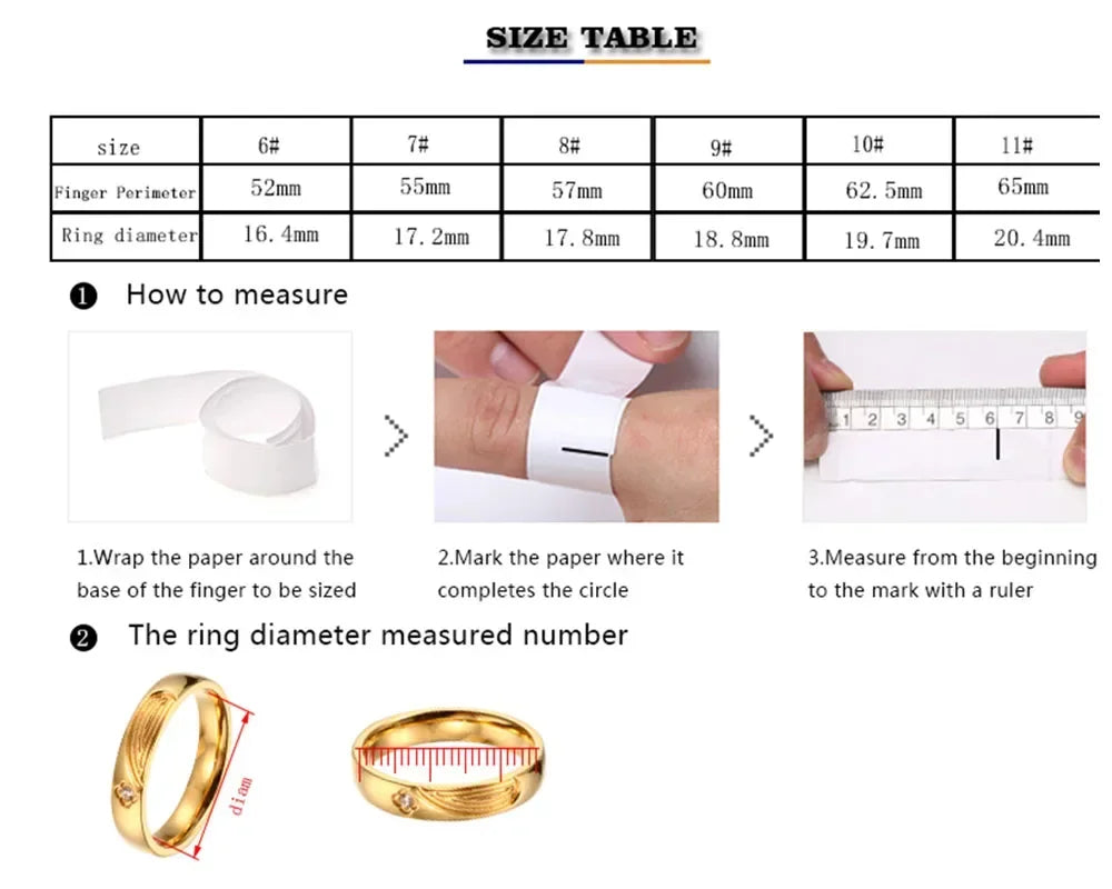 Ring Band Small Clear Crystal Zircon Waterproof Stainless Steel Gold Rings Simple Granular Fine Jewelry