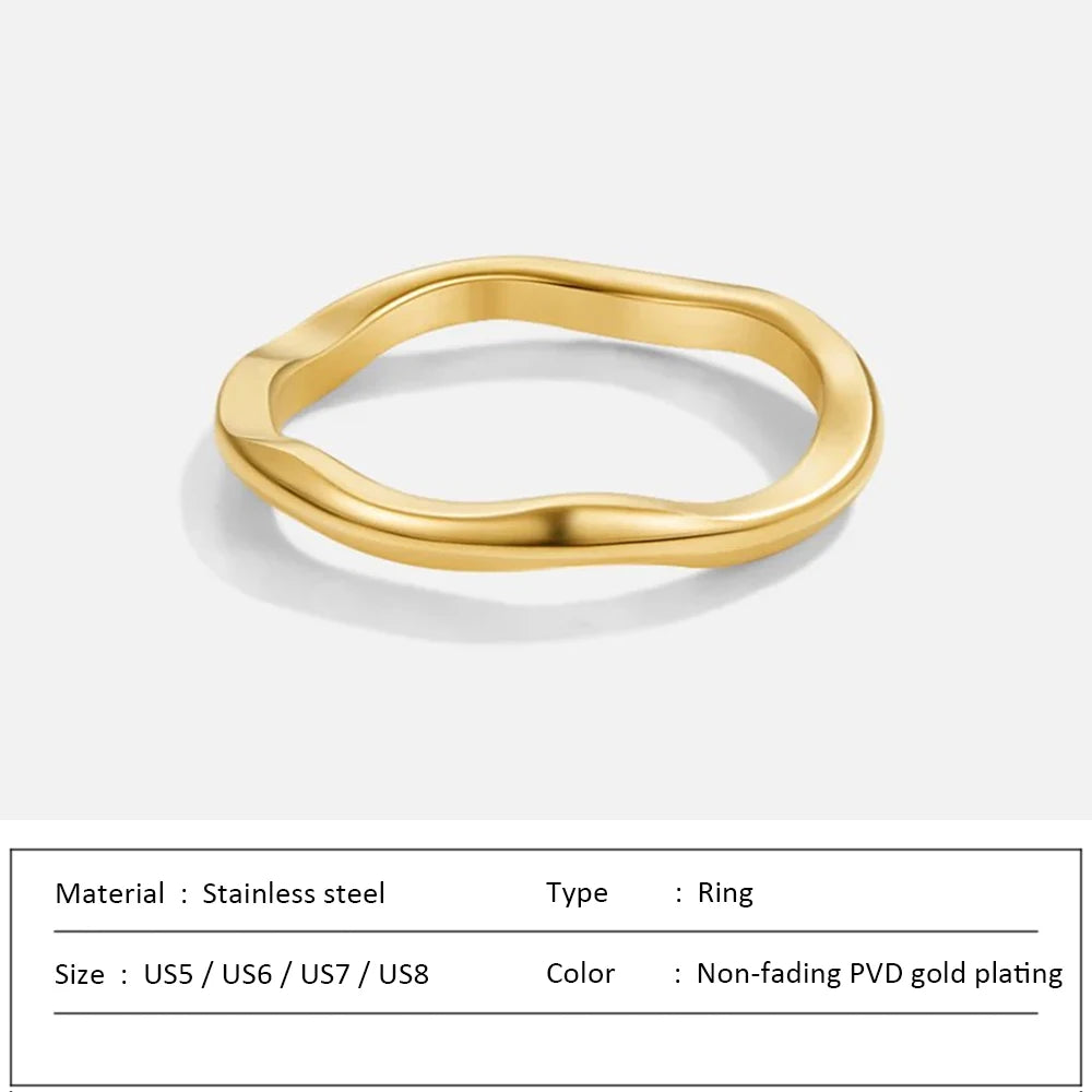 Waterproof Stainless Steel Ring for Women Non-fading Heart Ring Stylish Rings Simple New Jewelry.