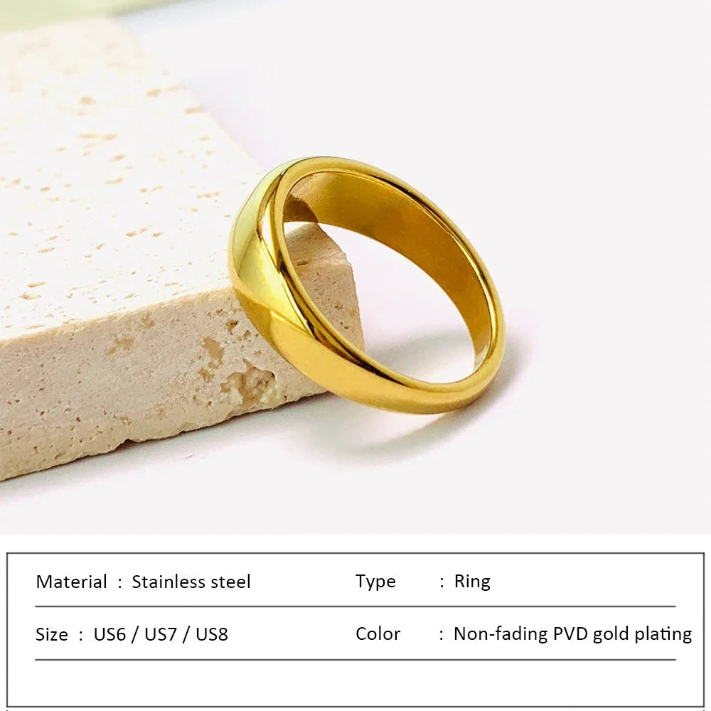 Waterproof Stainless Steel Ring for Women Non-fading Heart Ring Stylish Rings Simple New Jewelry.