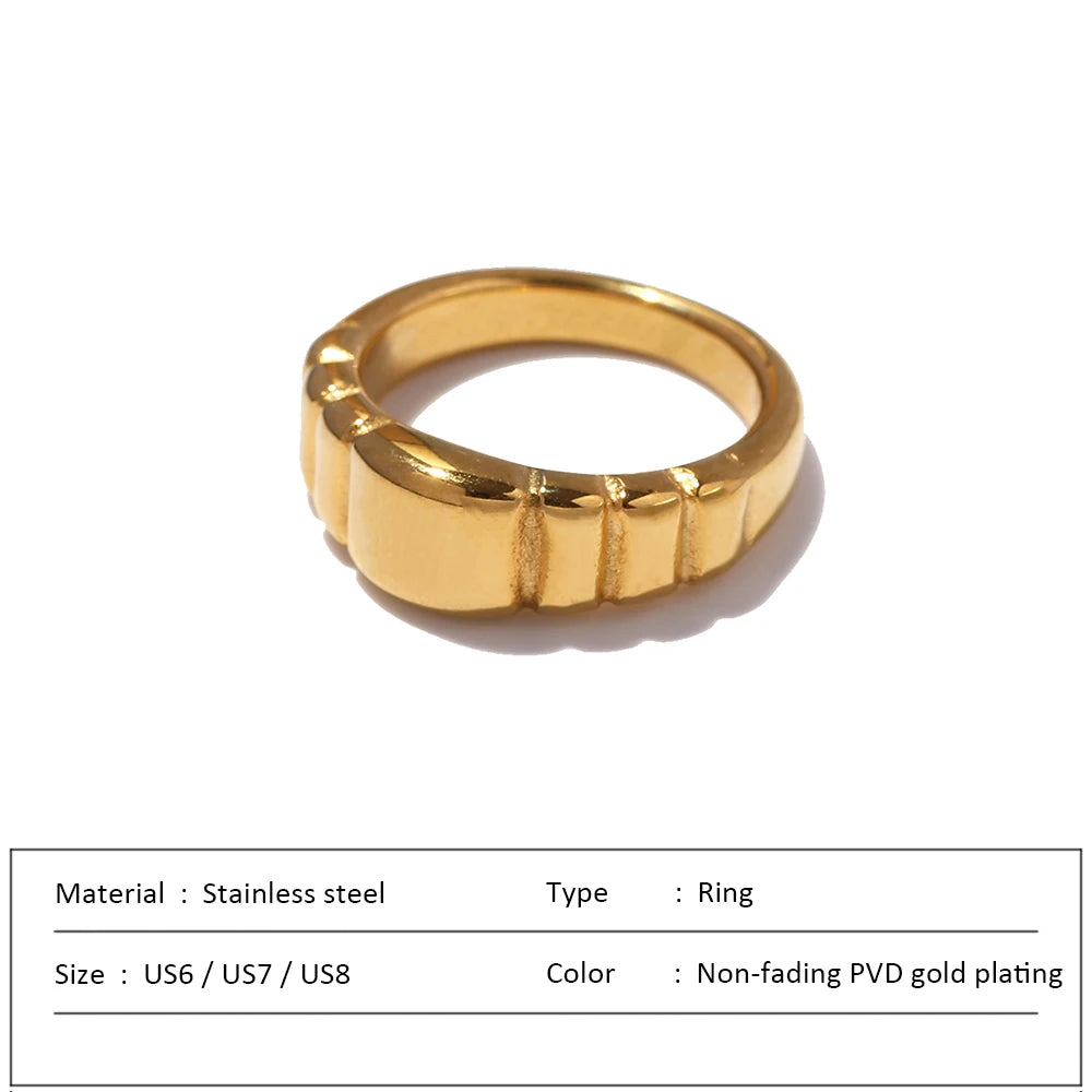 Waterproof Stainless Steel Ring for Women Non-fading Heart Ring Stylish Rings Simple New Jewelry.