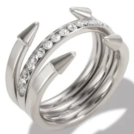 Ring Band Small Clear Crystal Zircon Waterproof Stainless Steel Gold Rings Simple Granular Fine Jewelry