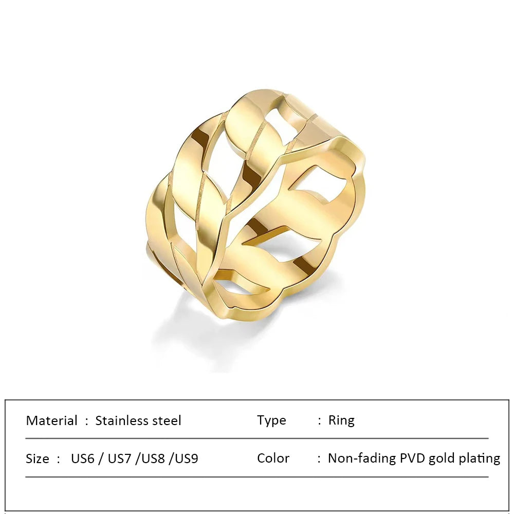 Waterproof Stainless Steel Ring for Women Non-fading Heart Ring Stylish Rings Simple New Jewelry.