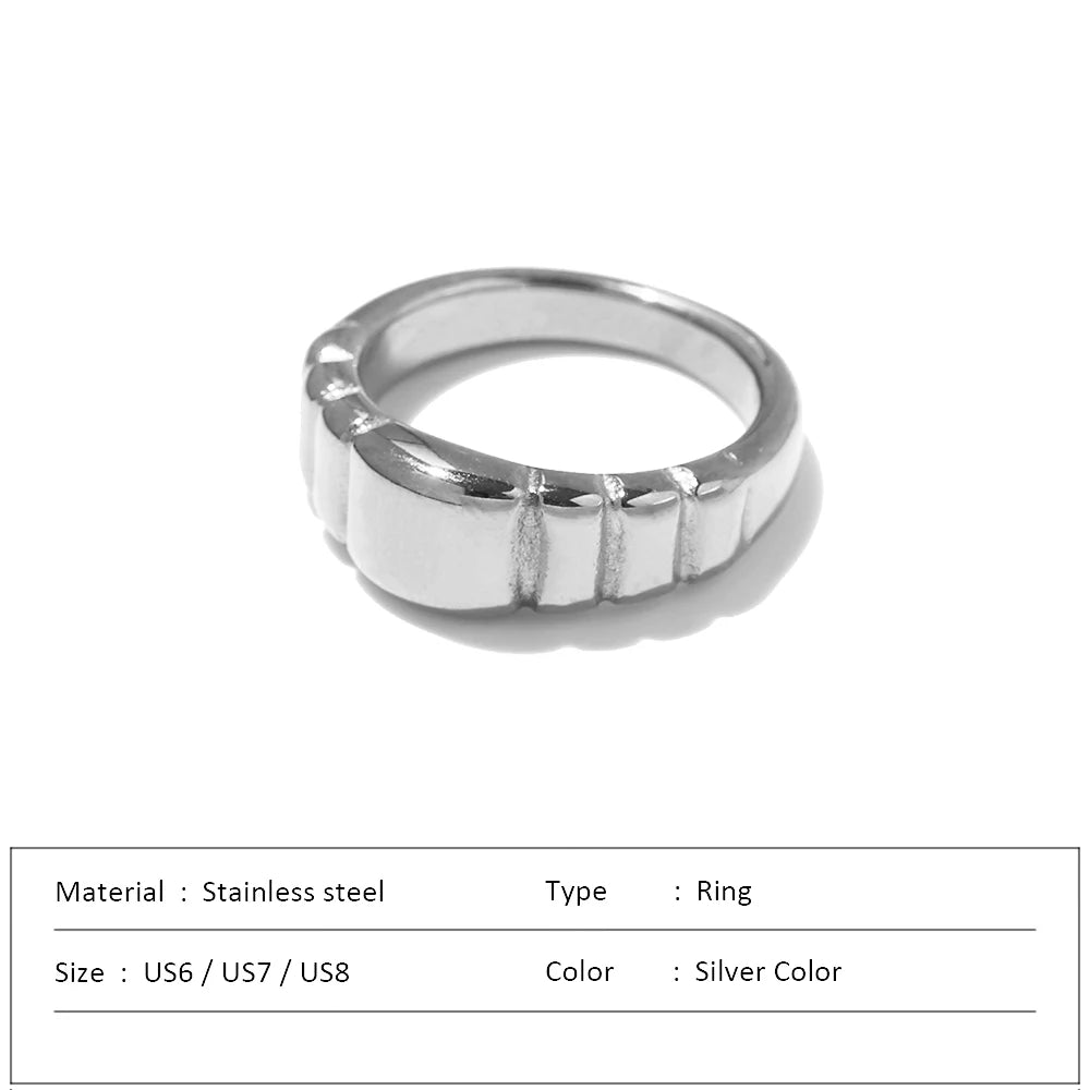 Waterproof Stainless Steel Ring for Women Non-fading Heart Ring Stylish Rings Simple New Jewelry.