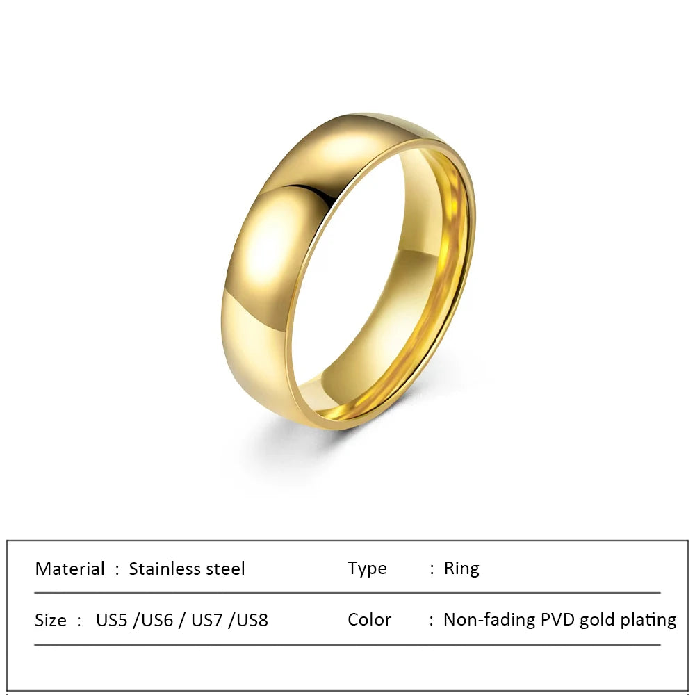 Waterproof Stainless Steel Ring for Women Non-fading Heart Ring Stylish Rings Simple New Jewelry.