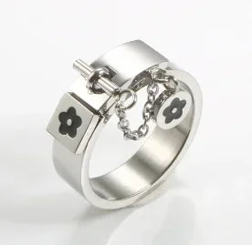 Ring Band Small Clear Crystal Zircon Waterproof Stainless Steel Gold Rings Simple Granular Fine Jewelry