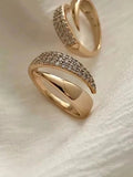 Gold Plated Sun Rings for Women Natural Stone Inlaid in Hollow Metal Texture Ring Trendy Jewelry