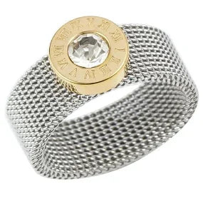 Ring Band Small Clear Crystal Zircon Waterproof Stainless Steel Gold Rings Simple Granular Fine Jewelry