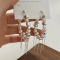 New Fragmented Spliced Tassel Irregular Imitation Pearls Dangle Earrings for Women Korean Jewelry Jewelry Accessories