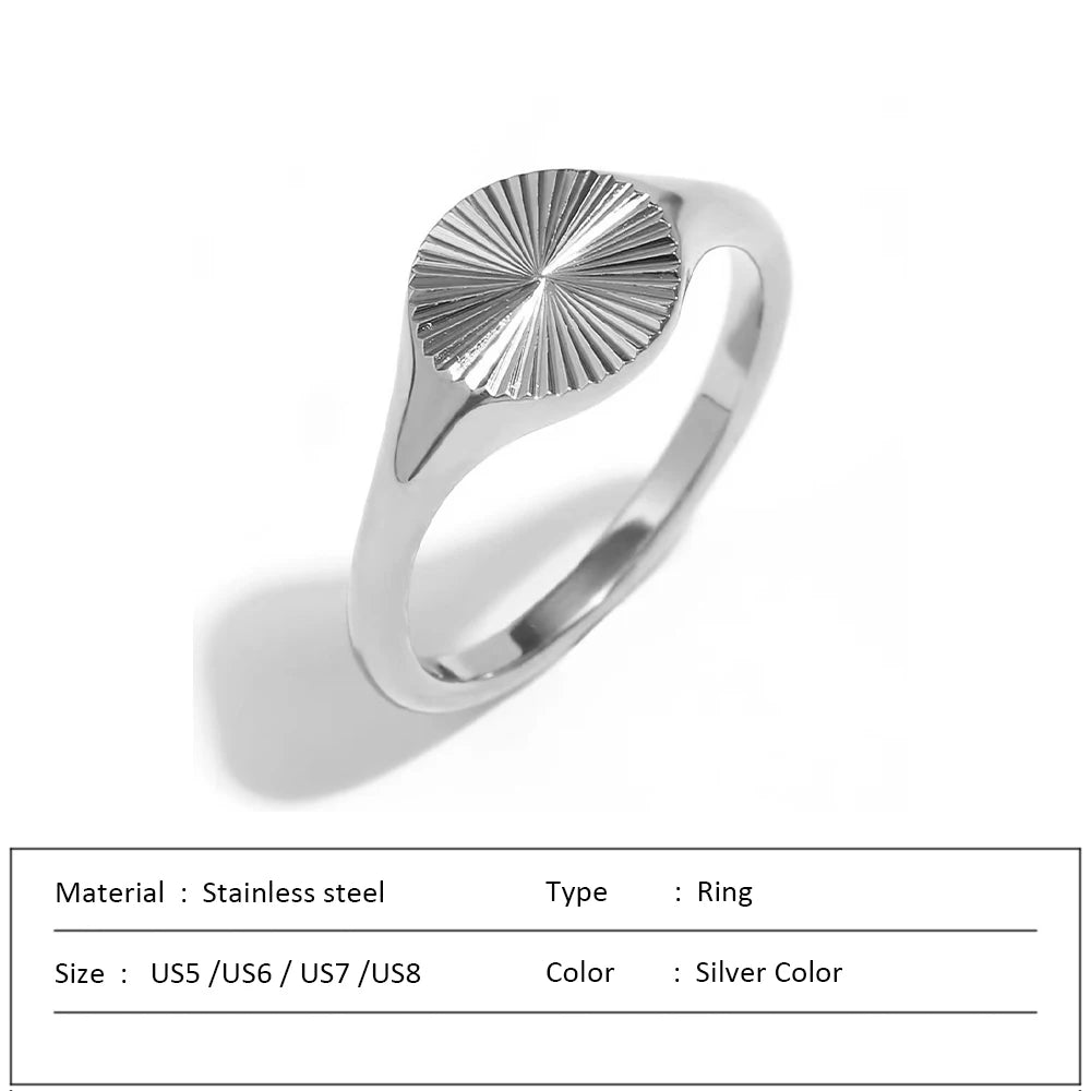 Waterproof Stainless Steel Ring for Women Non-fading Heart Ring Stylish Rings Simple New Jewelry.
