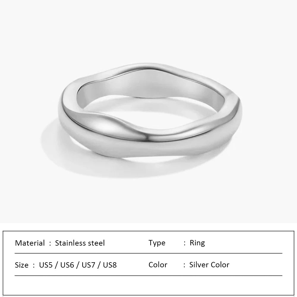 Waterproof Stainless Steel Ring for Women Non-fading Heart Ring Stylish Rings Simple New Jewelry.
