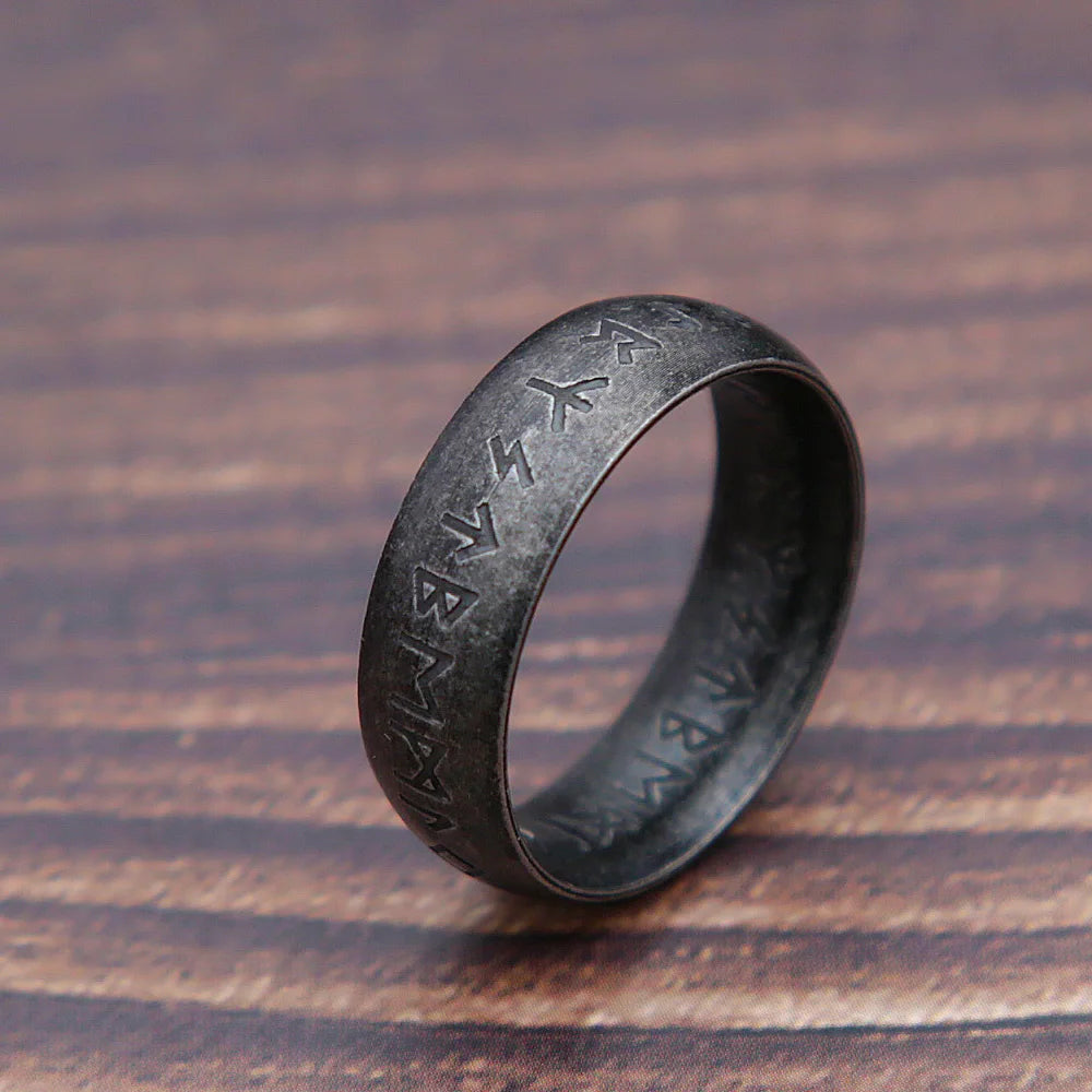 Fashion Retro Viking Rune Ring for Men Women 316L Stainless Steel Odin Letter Rings Couple Simple Amulet Jewelry Gifts Wholesale