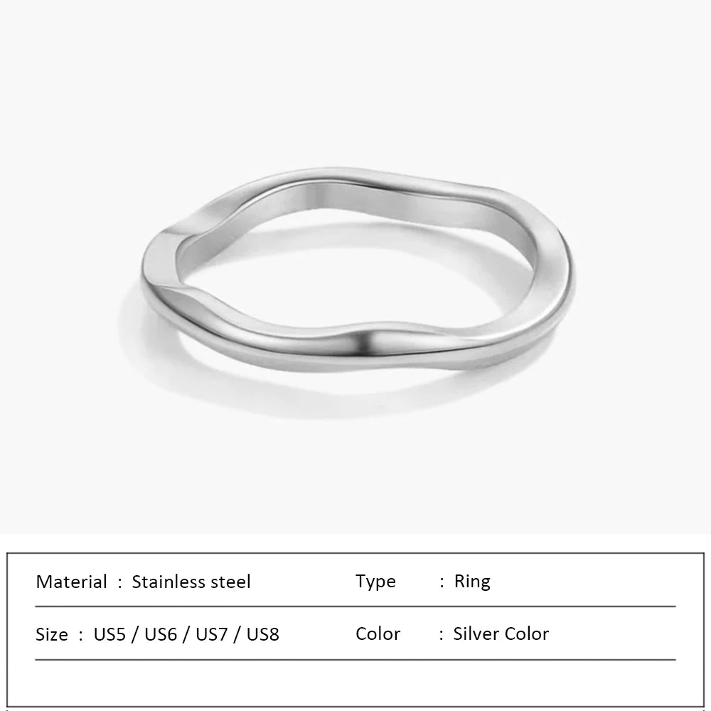 Waterproof Stainless Steel Ring for Women Non-fading Heart Ring Stylish Rings Simple New Jewelry.