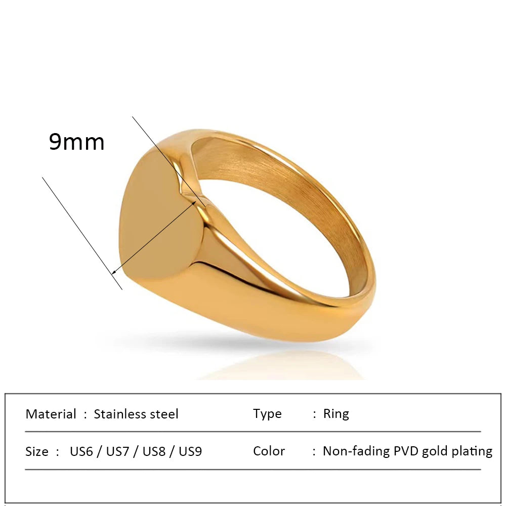 Waterproof Stainless Steel Ring for Women Non-fading Heart Ring Stylish Rings Simple New Jewelry.