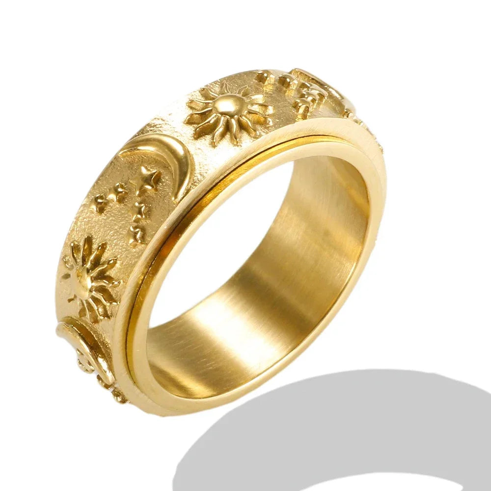 Ring Band Small Clear Crystal Zircon Waterproof Stainless Steel Gold Rings Simple Granular Fine Jewelry