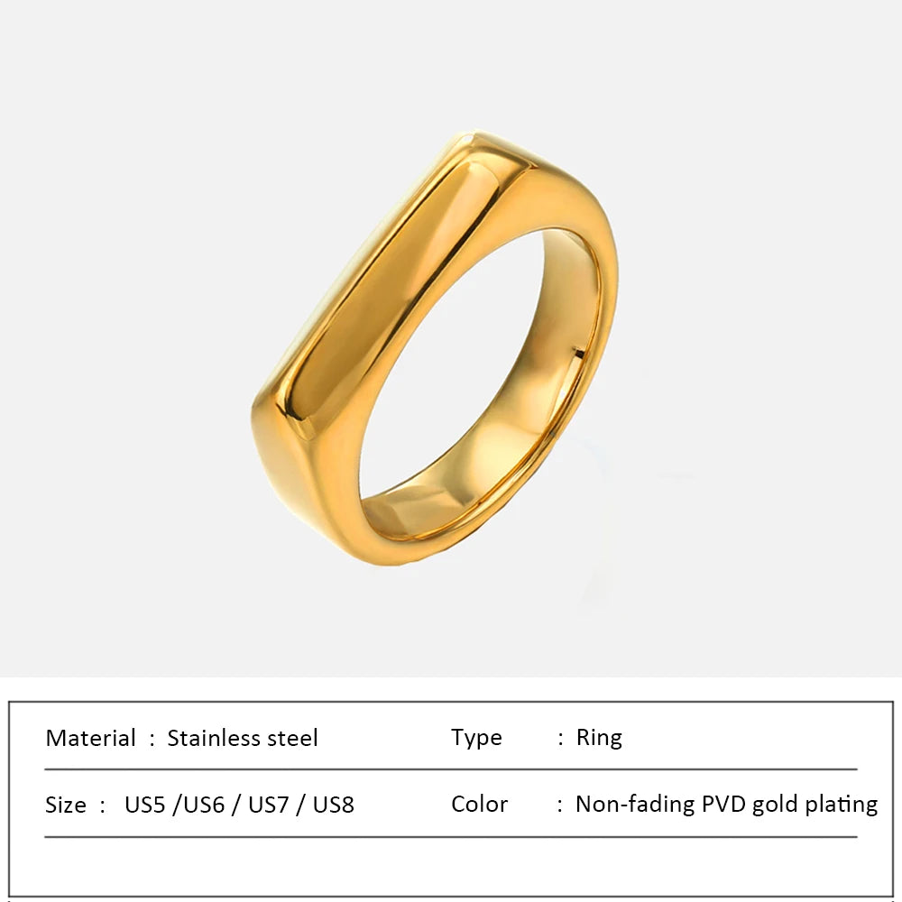 Waterproof Stainless Steel Ring for Women Non-fading Heart Ring Stylish Rings Simple New Jewelry.