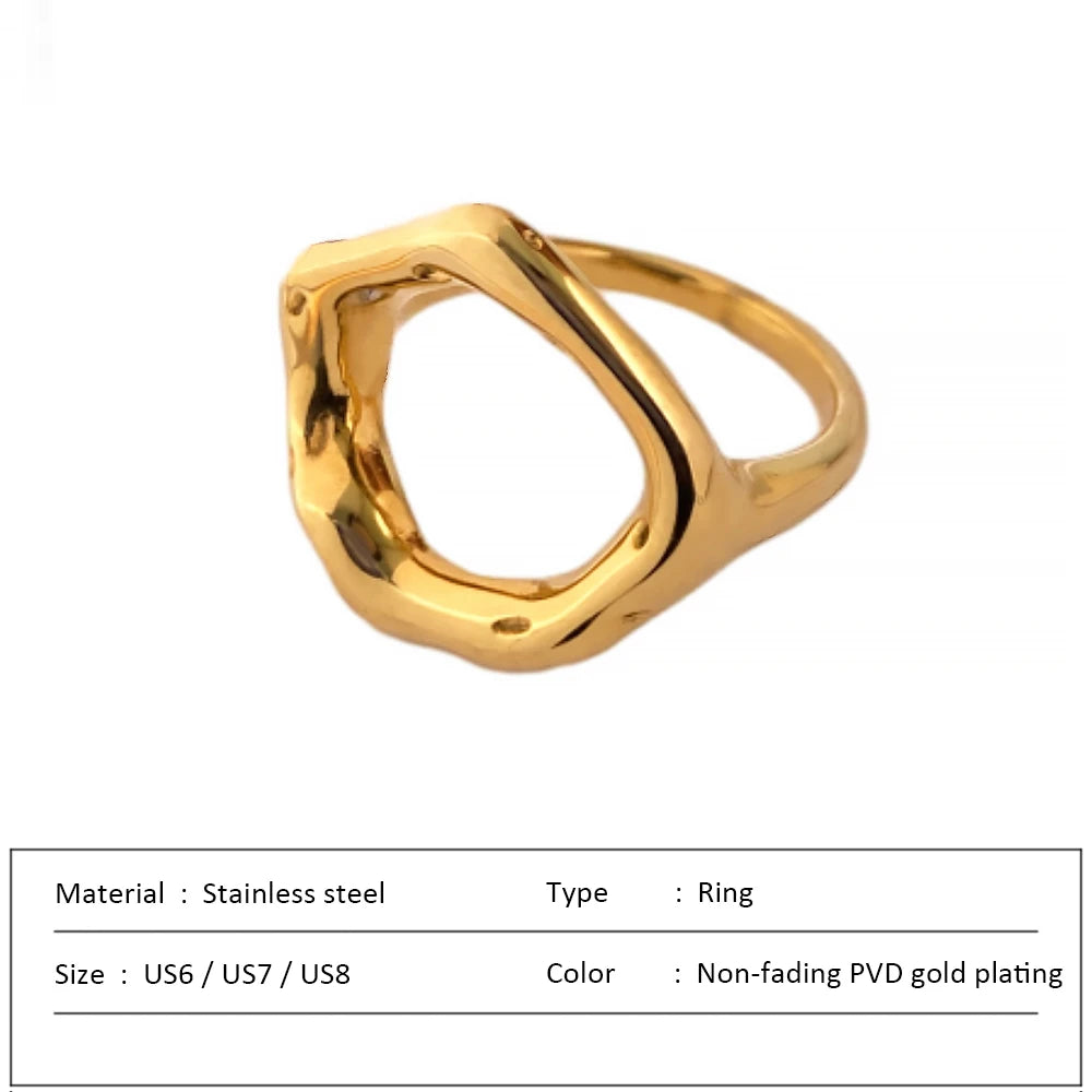 Waterproof Stainless Steel Ring for Women Non-fading Heart Ring Stylish Rings Simple New Jewelry.